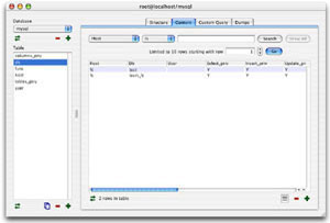 CocoaMySQL screenshot