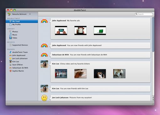 doubleTwist friends view