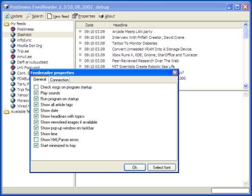 Feedreader screenshot