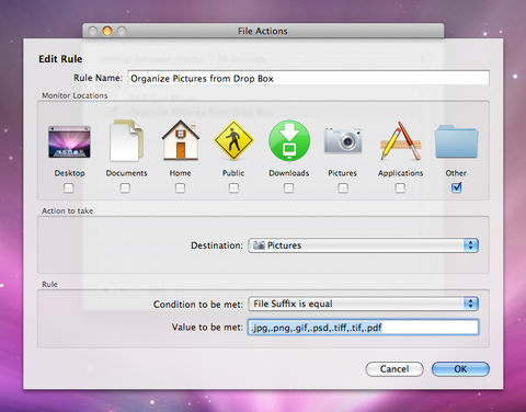 File Actions screenshot