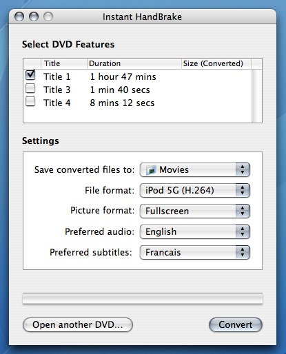Instant HandBrake screenshot