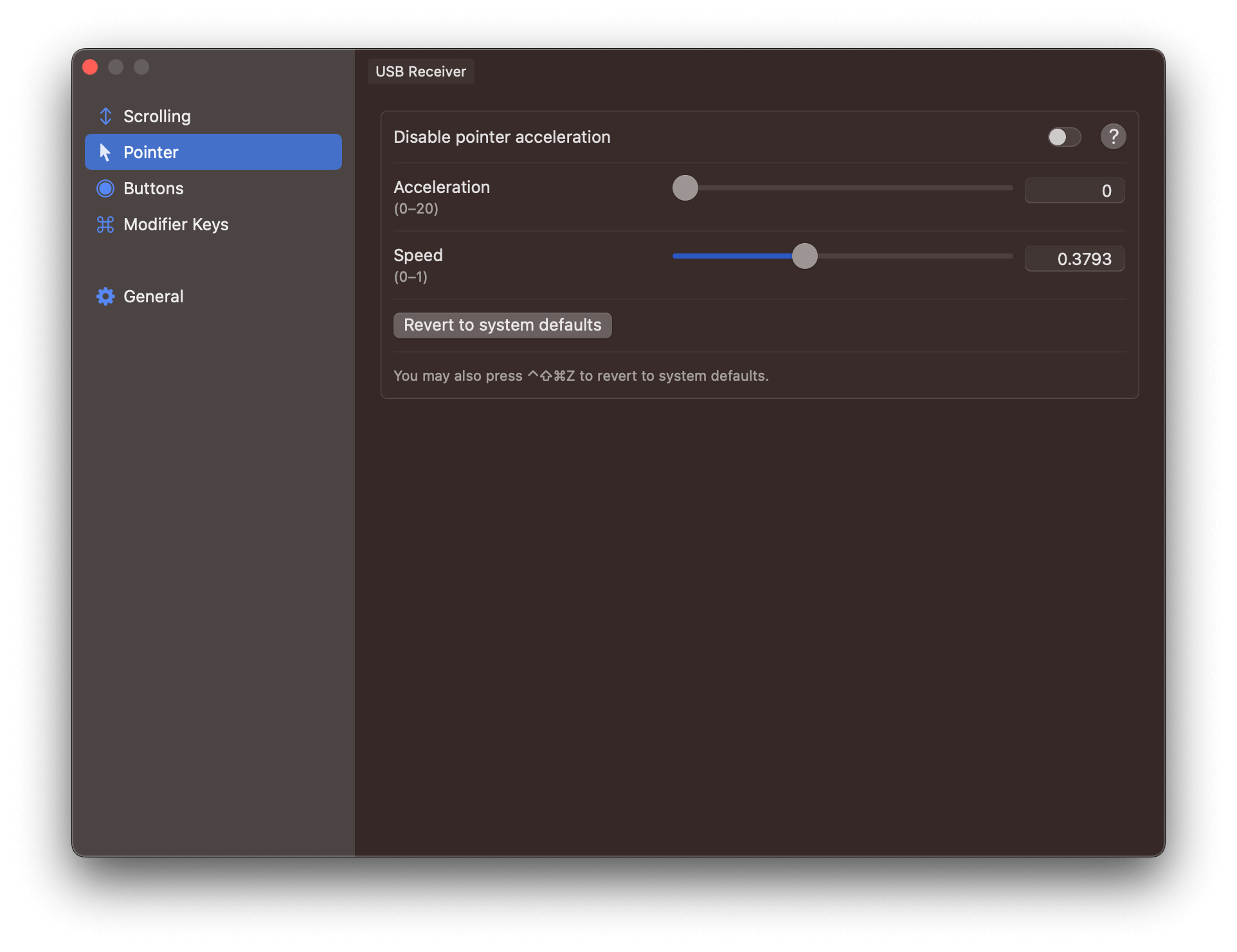Linearmouse screenshot