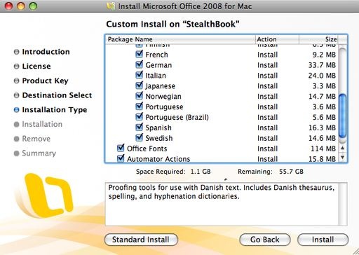 Portuguese spell checker in Office 2008