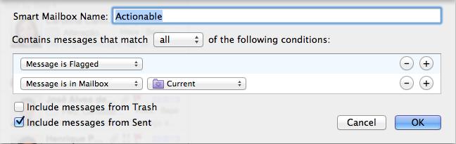 mail actionable folder