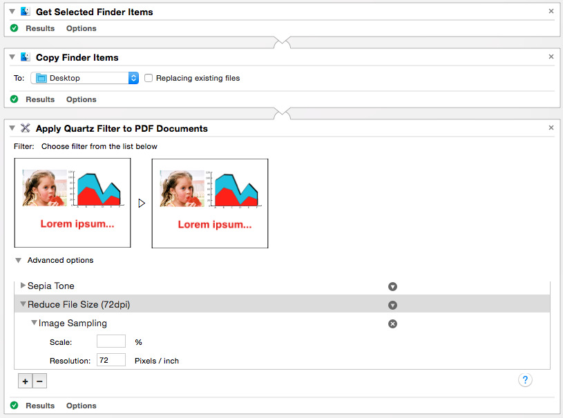 Automator workflow
