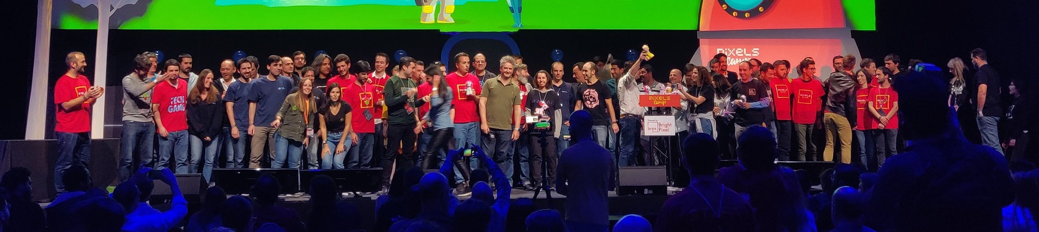 The whole team up on stage The whole team up on stage