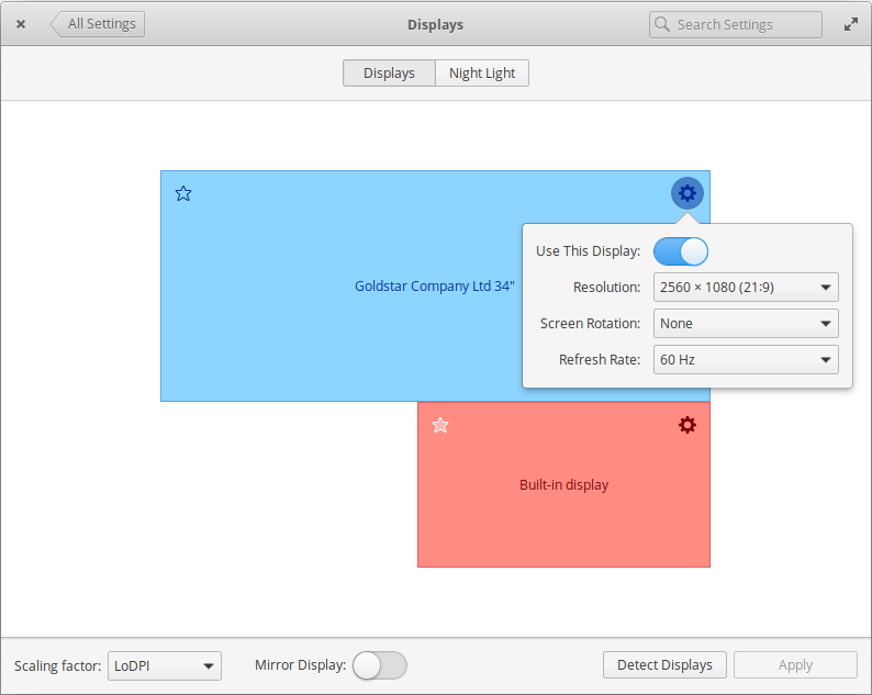 display preferences