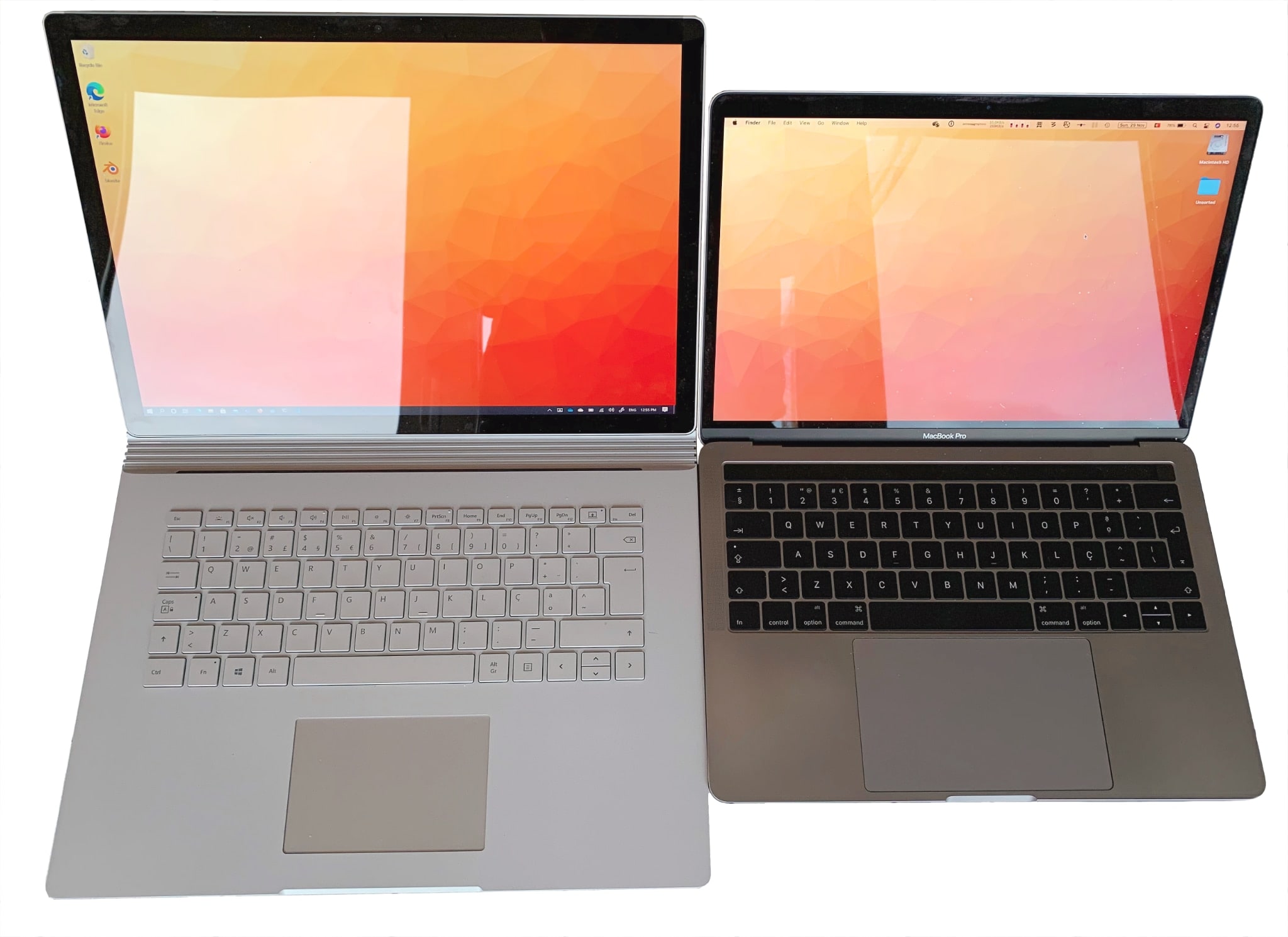 Side by side with my 13-inch MacBook Pro