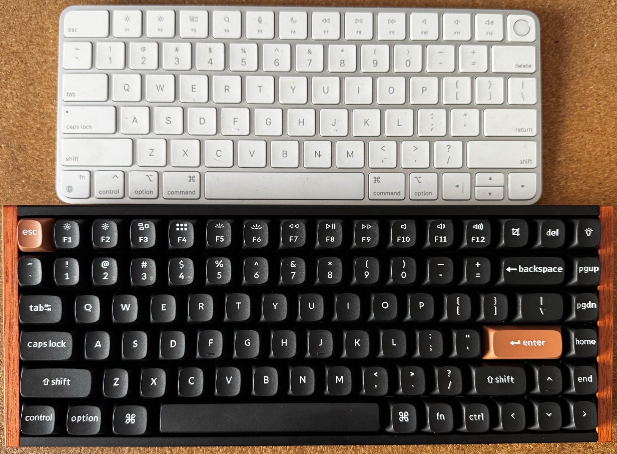 comparison with an Apple keyboard