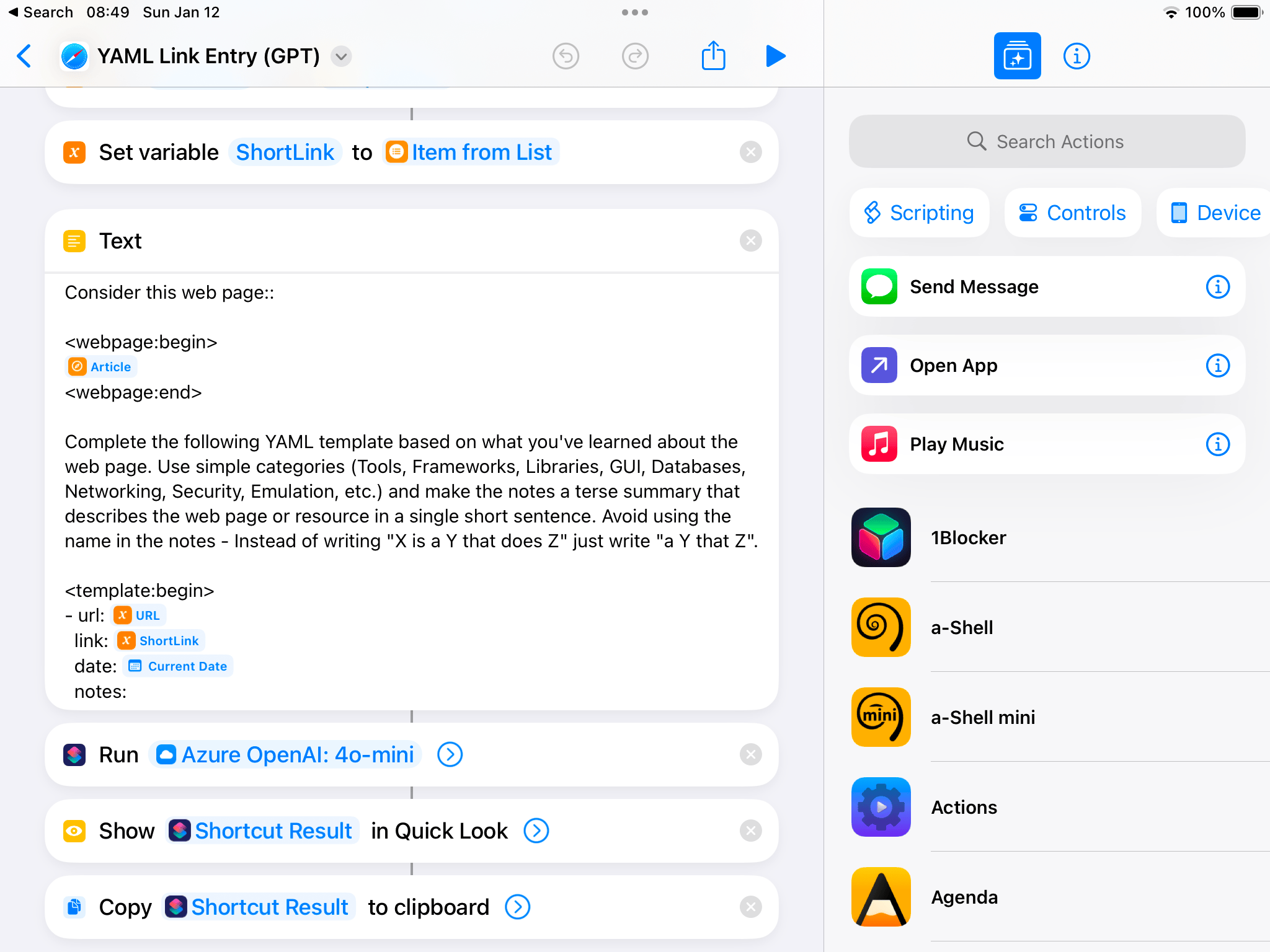 Shortcuts example