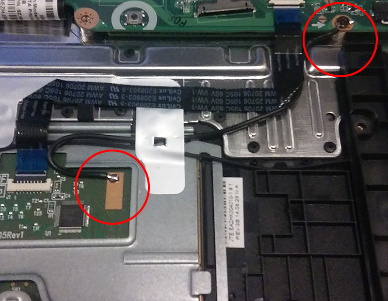 ground wire soldered to pad