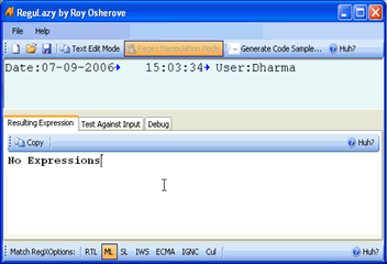 Regular expression tool screenshot