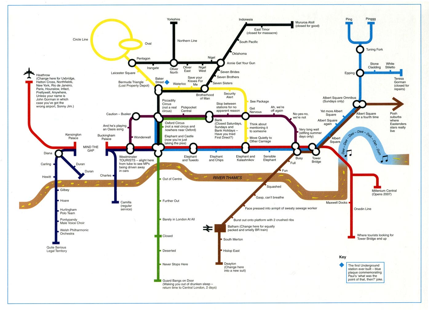 London Tube parody map