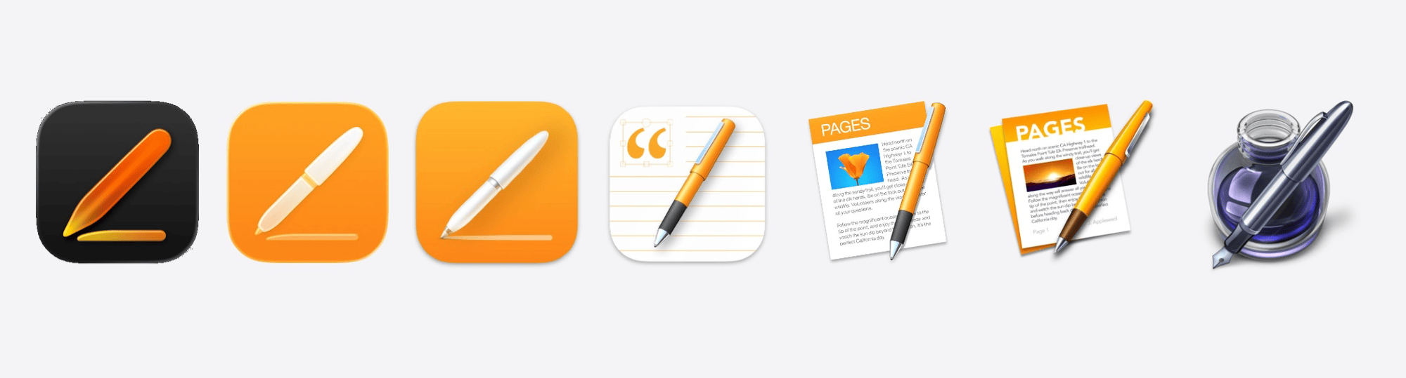 "If you put the Apple icons in reverse it looks like the portfolio of someone getting really really good at icon design"