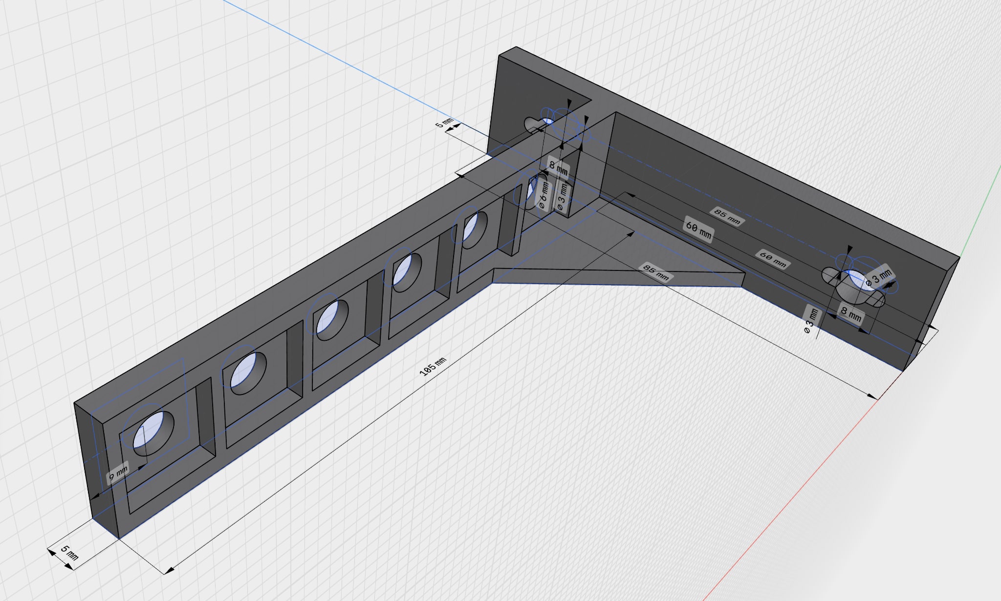 2U vertical mounting brace for network equipment