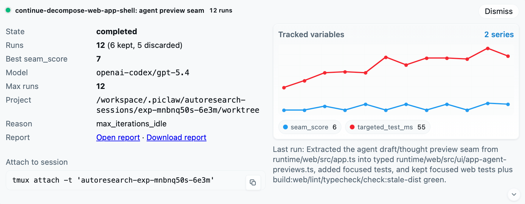Autoresearch grinding away
