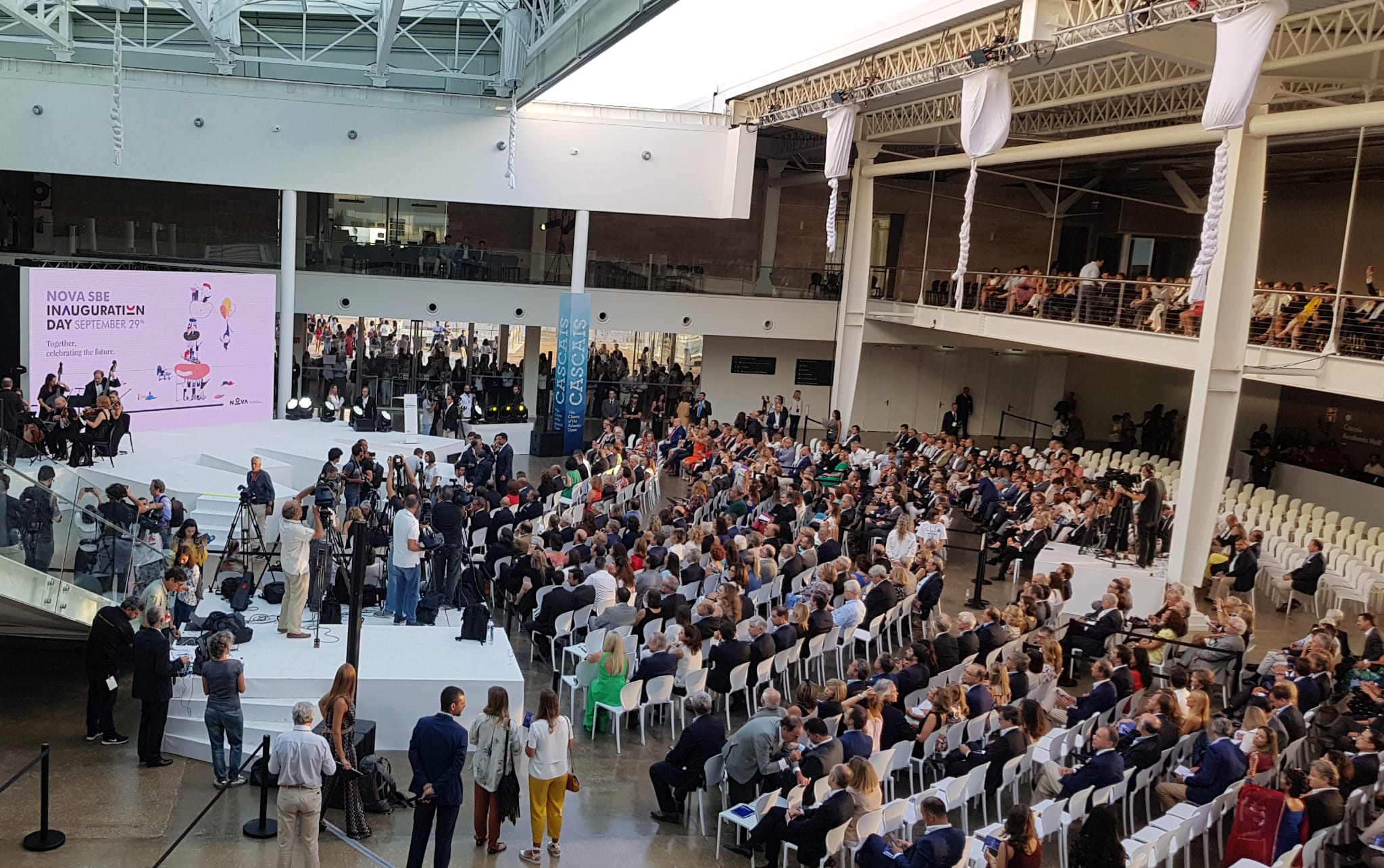 the main lobby, turned into an auditorium