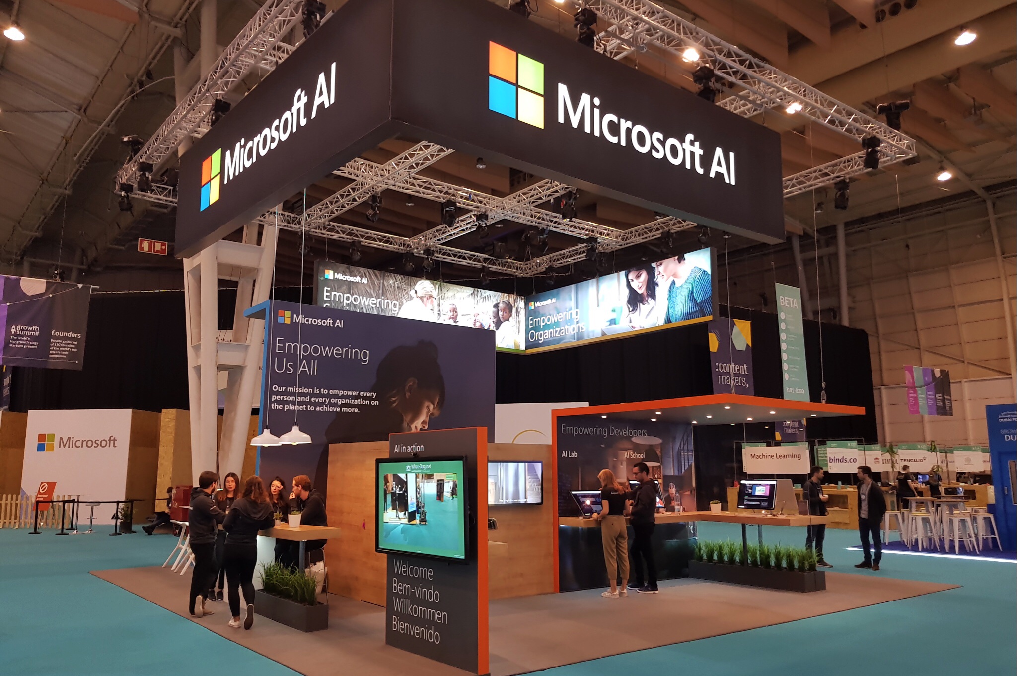 front view of the Microsoft booth