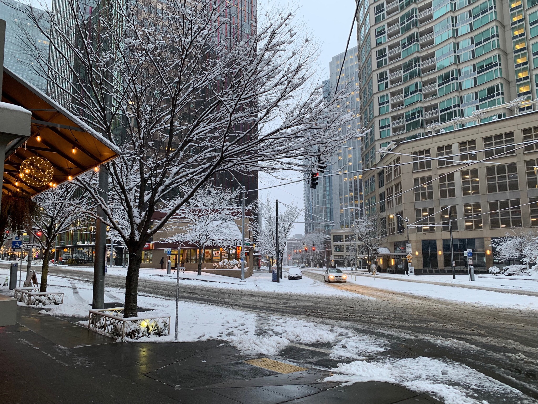 A snowy view in Seattle