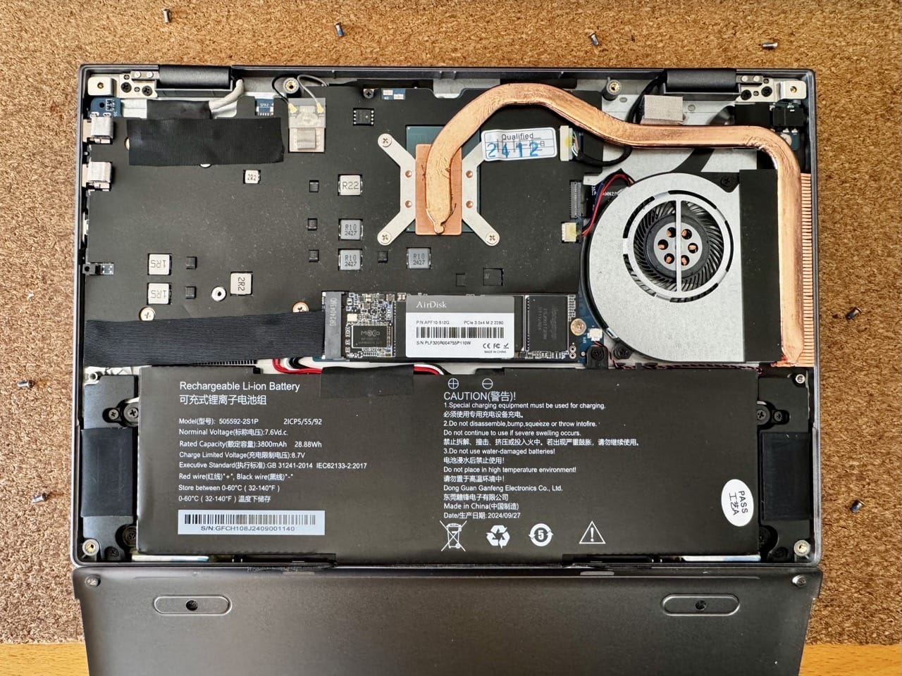 The insides are quite neat, and the SSD was trivial to upgrade