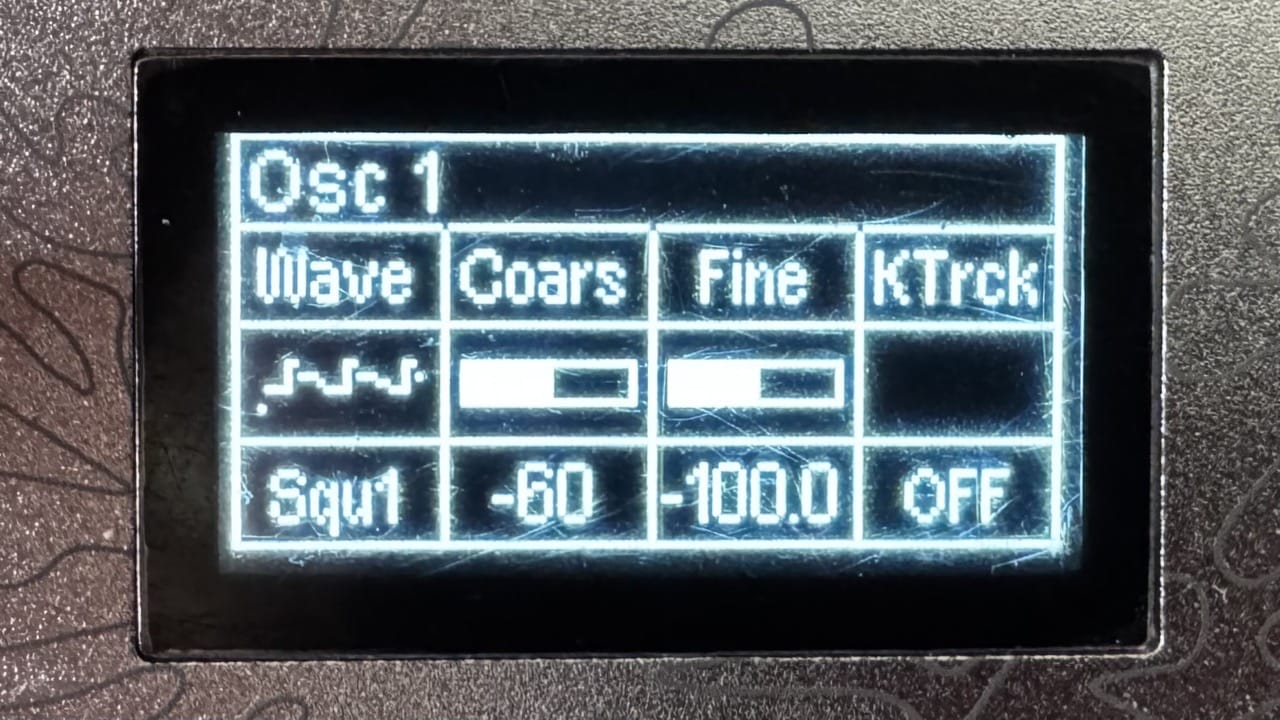 The screen while editing a patch