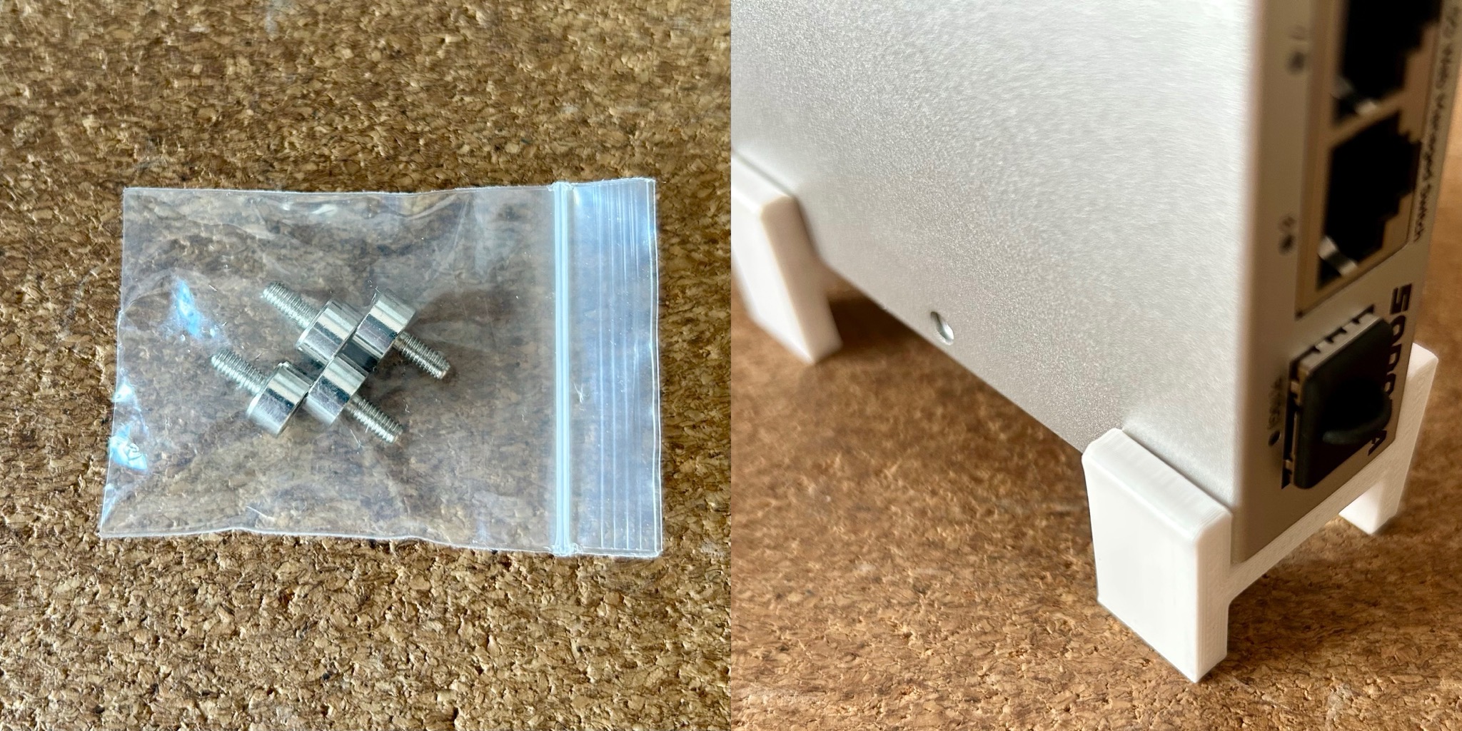 The magnetic screws and my PLA brackets for convection cooling