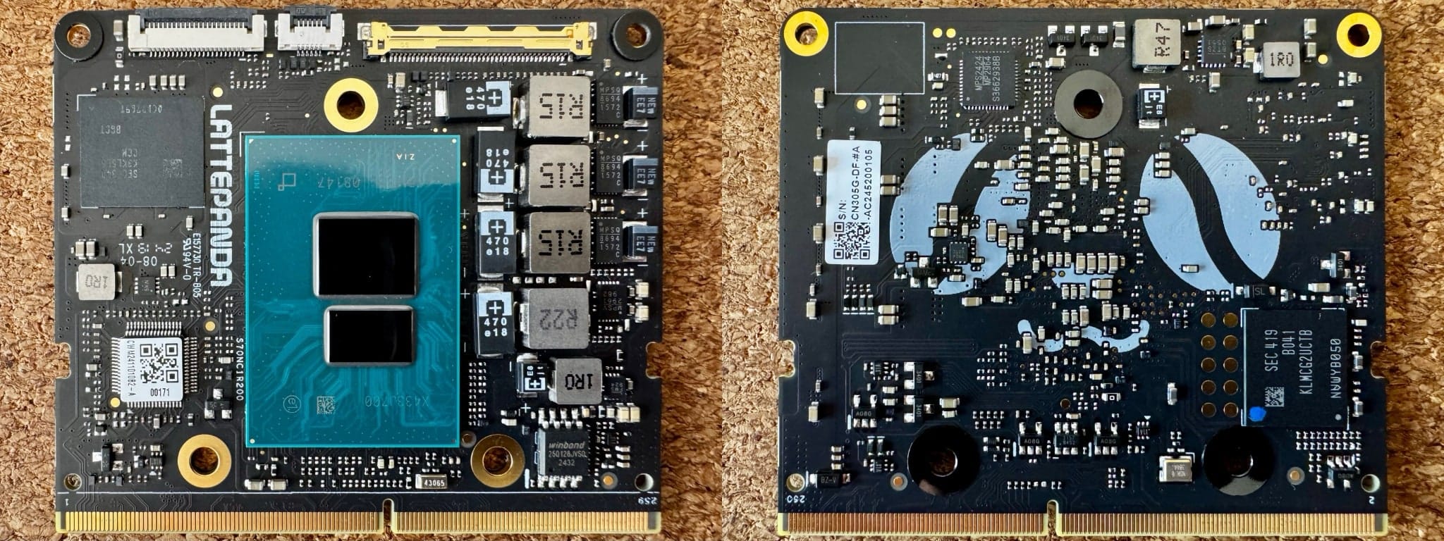 Both sides of the compute board