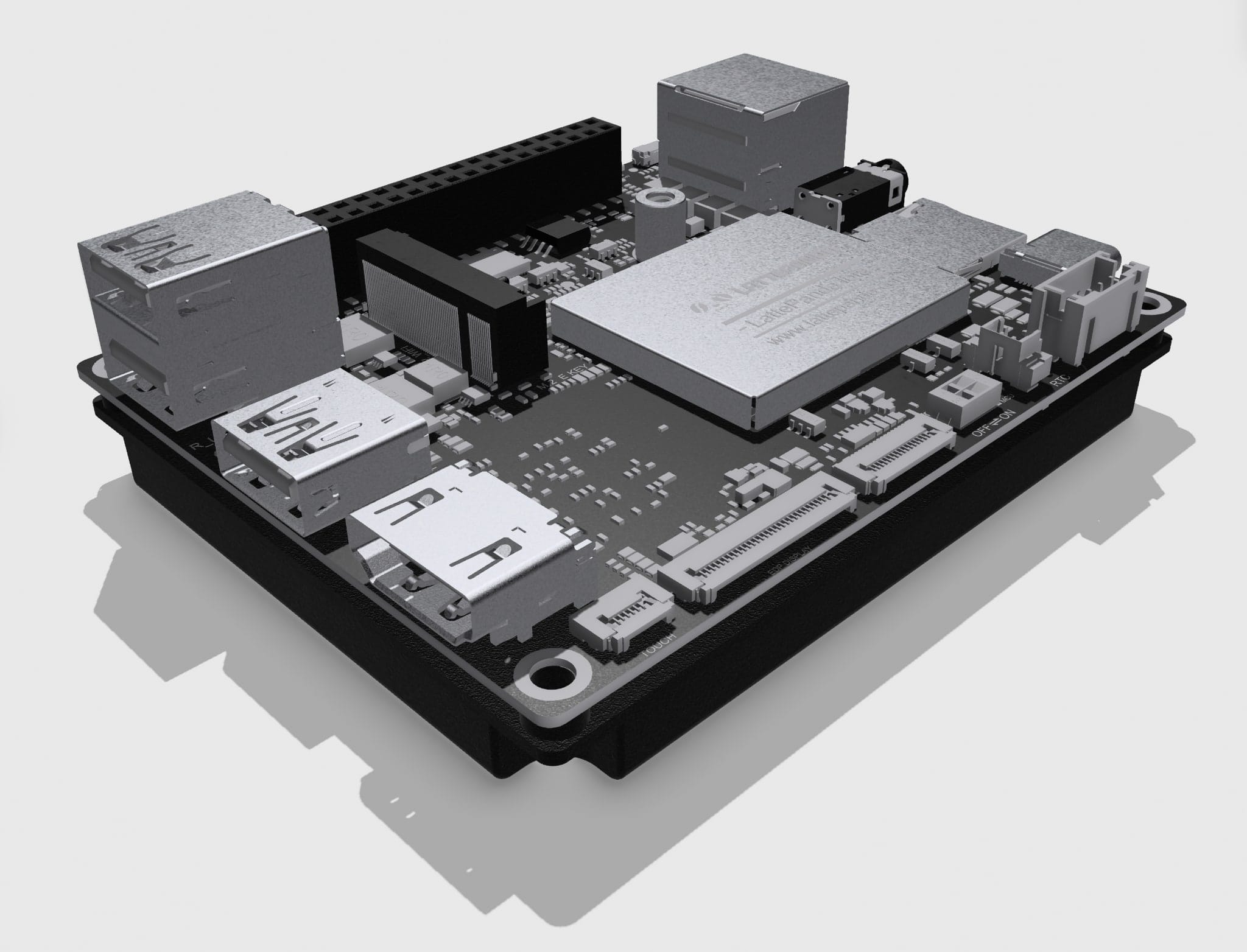 A quick 3D render of the board and cooler models