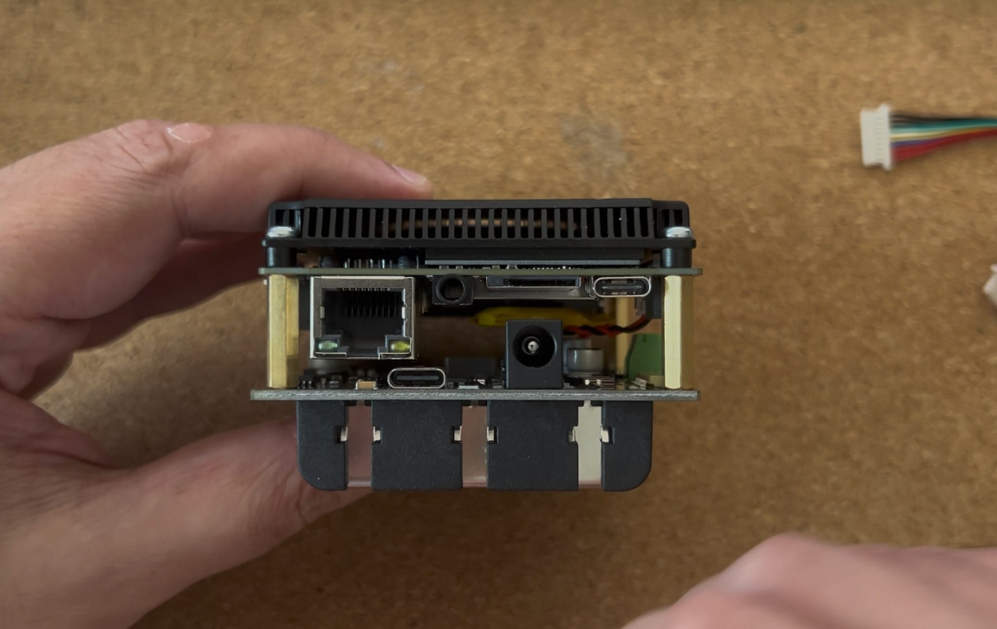 The IOTA with just the UPS module--note how cramped the connectors are