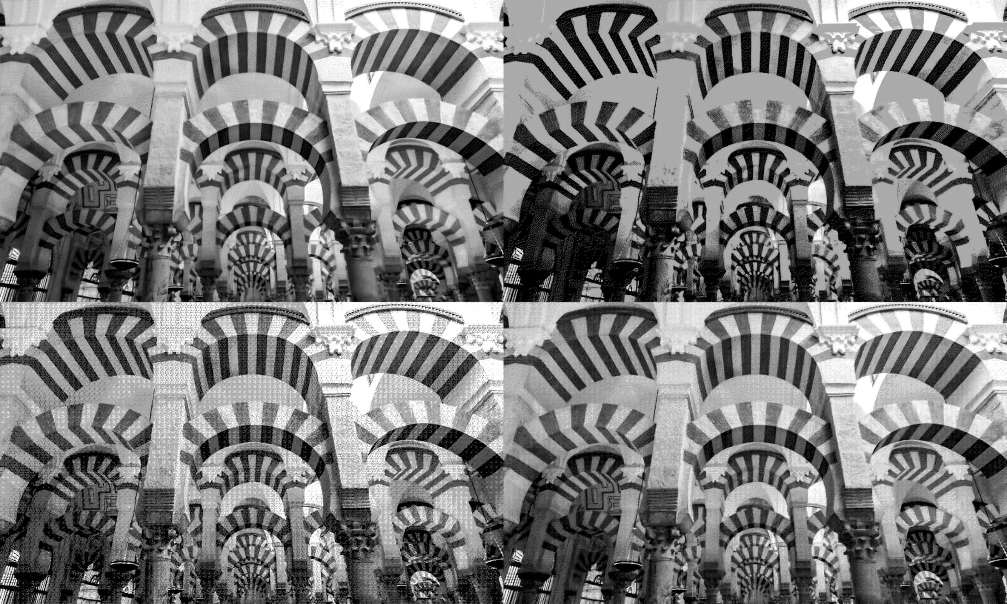 Various dithering algorithms, compared