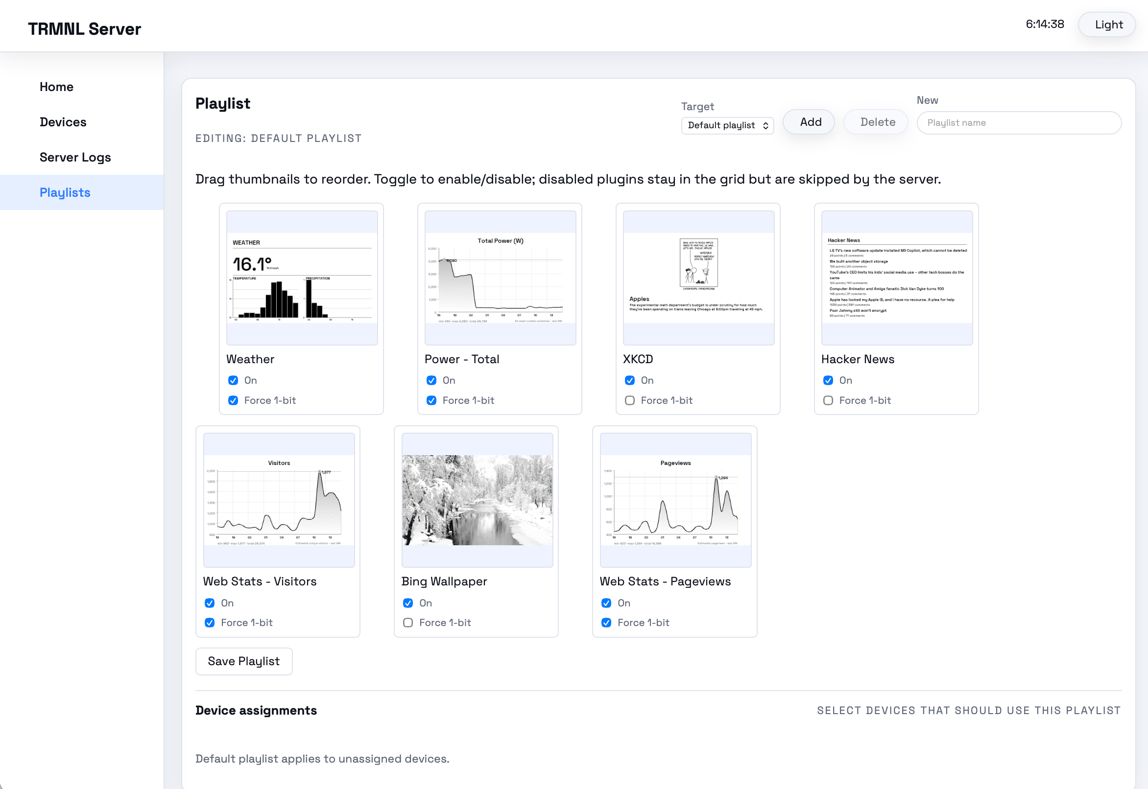The playlist editor, which I hacked in Preact