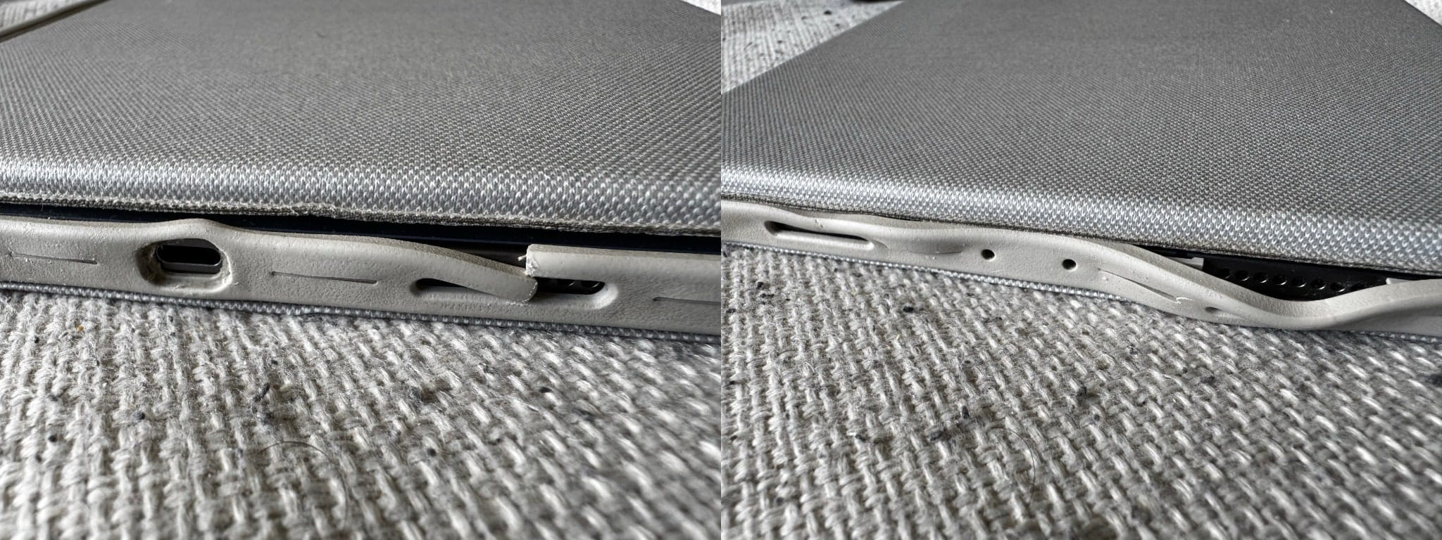 Deformed speaker slots on the old Combo Touch