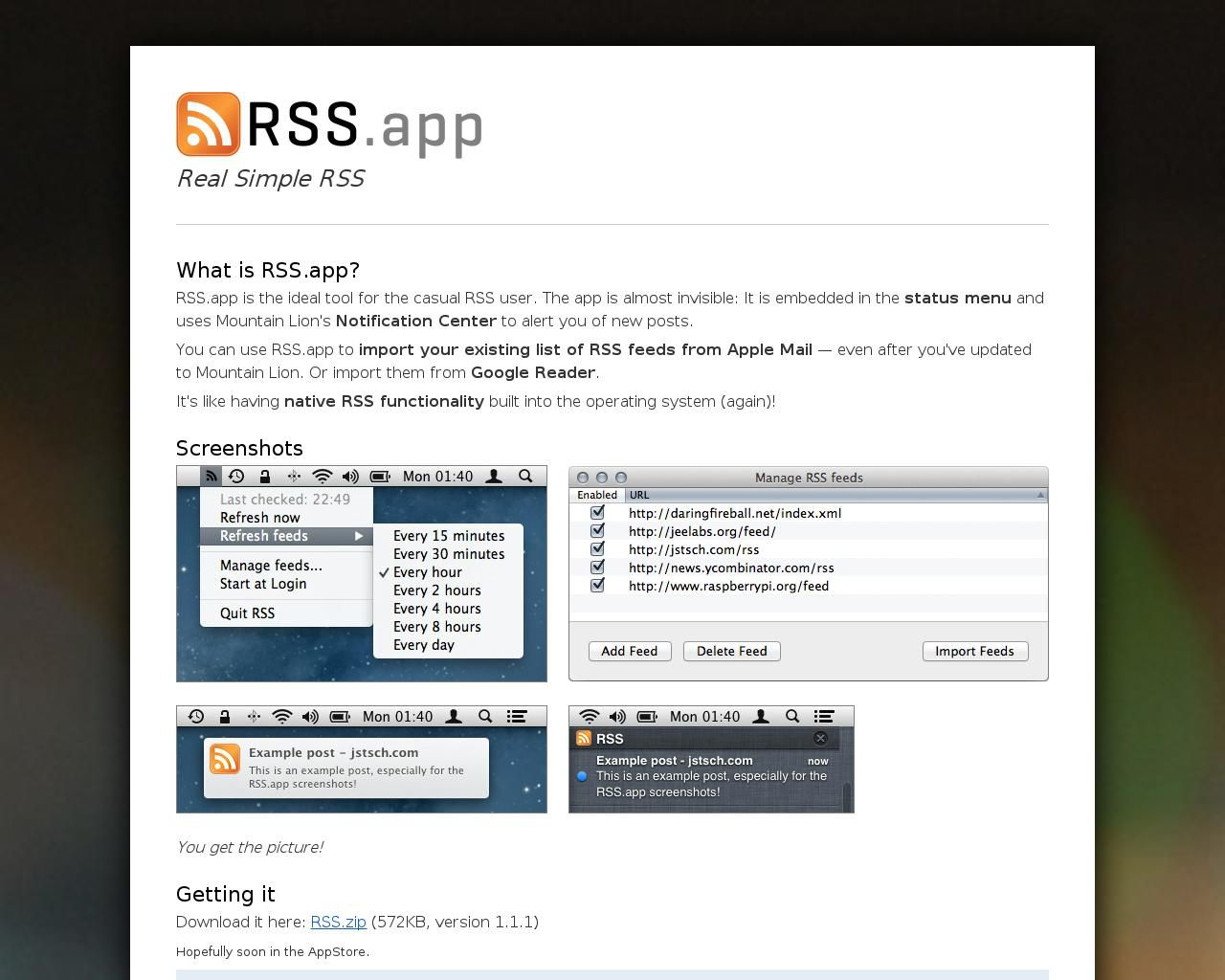 mac rss reader notification app