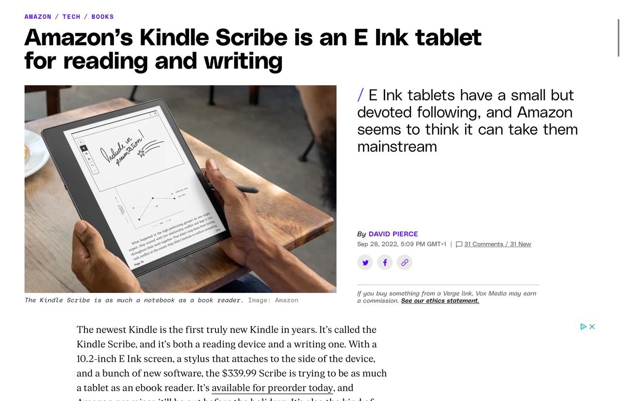 s Kindle Scribe is an E Ink tablet for reading and writing - The  Verge