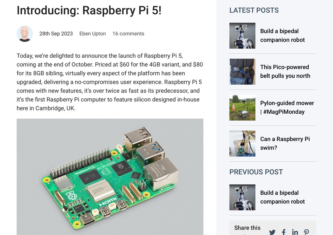 Introducing Raspberry Pi 5 